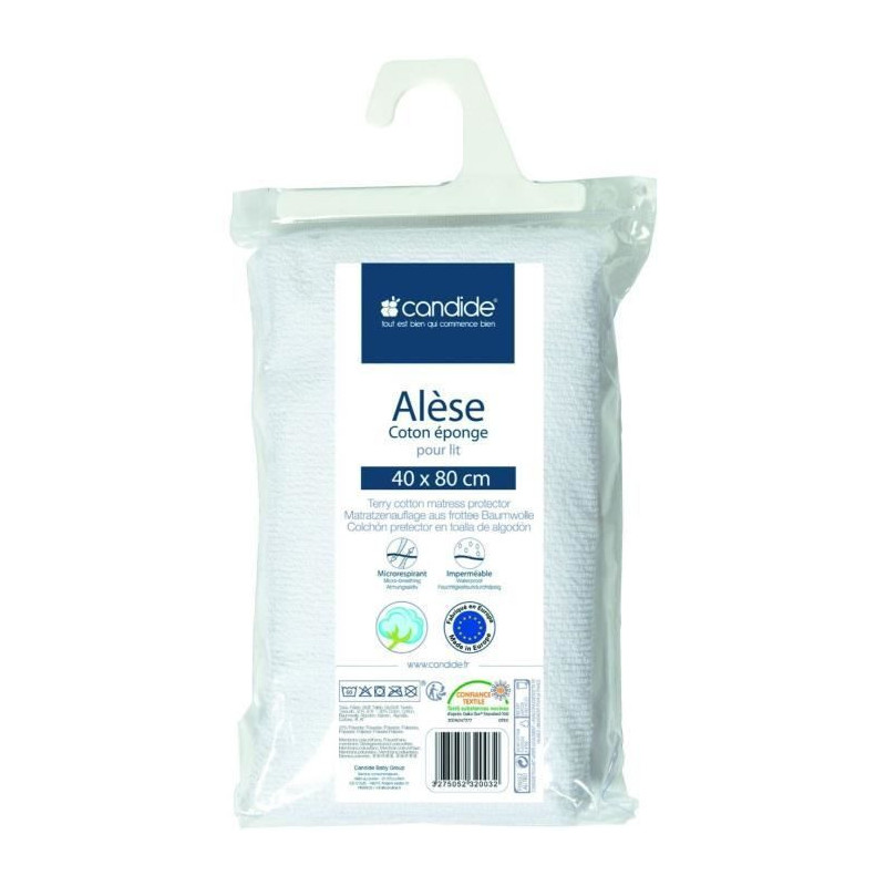 Sponge mattress protector - CANDIDE - 232003 - 40x80 cm - White