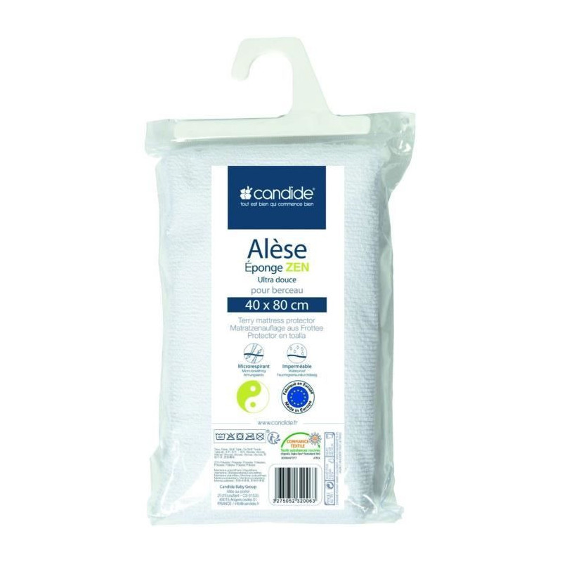 Zen sponge mattress protector - CANDIDE - 232006 - 40x80 cm - White