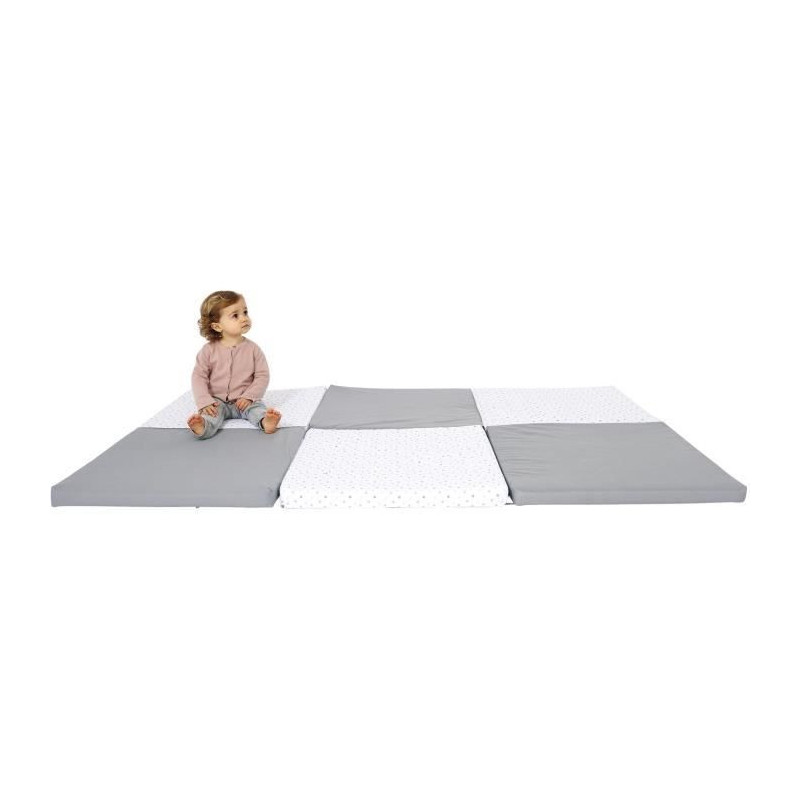XL play mat - CANDIDE - 5-in-1 evolutionary - Grey / Stars