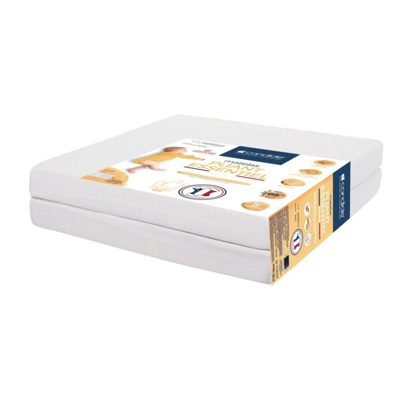 CANDIDE Ecru 2-Piece Folding Mattress - 60x120 cm