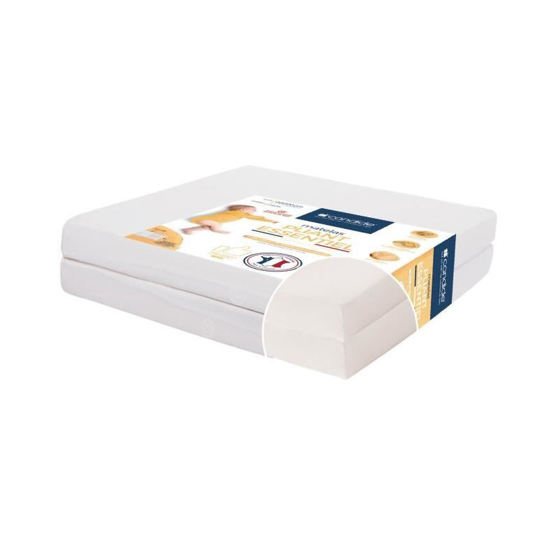 CANDIDE Ecru 2-Piece Folding Mattress - 60x120 cm