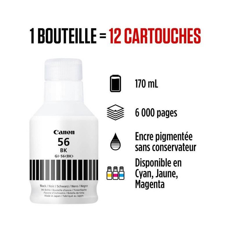 Ink bottle - Canon - GI -56BK - Black - Maxify GX compatibility - (441