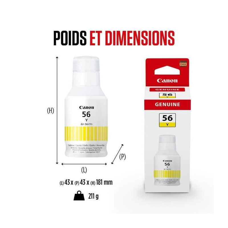 Ink bottle - Canon - GI -56BK - Yellow - Maxify GX compatibility - (44