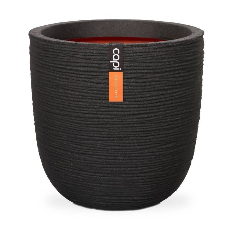Ball flower pot - CAPI EUROPE - RIB NL - 43 x 41 cm - Black