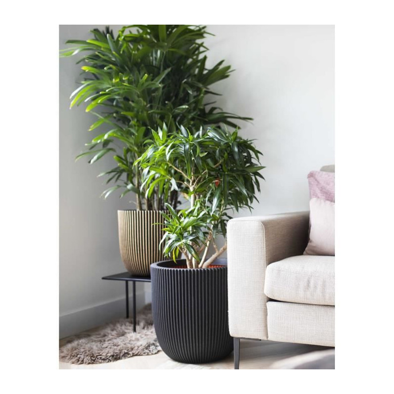 Ball flower pot - CAPI EUROPE - RIB NL - 43 x 41 cm - Black