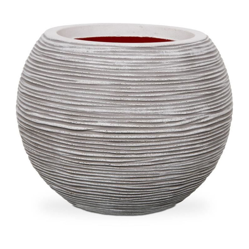 Capi Flowerpot Nature Rib round 40 x 32 cm ivory KOFI270 424219