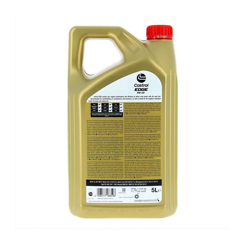 Engine oil - CASTROL - EDGE 5W-40 - 5L