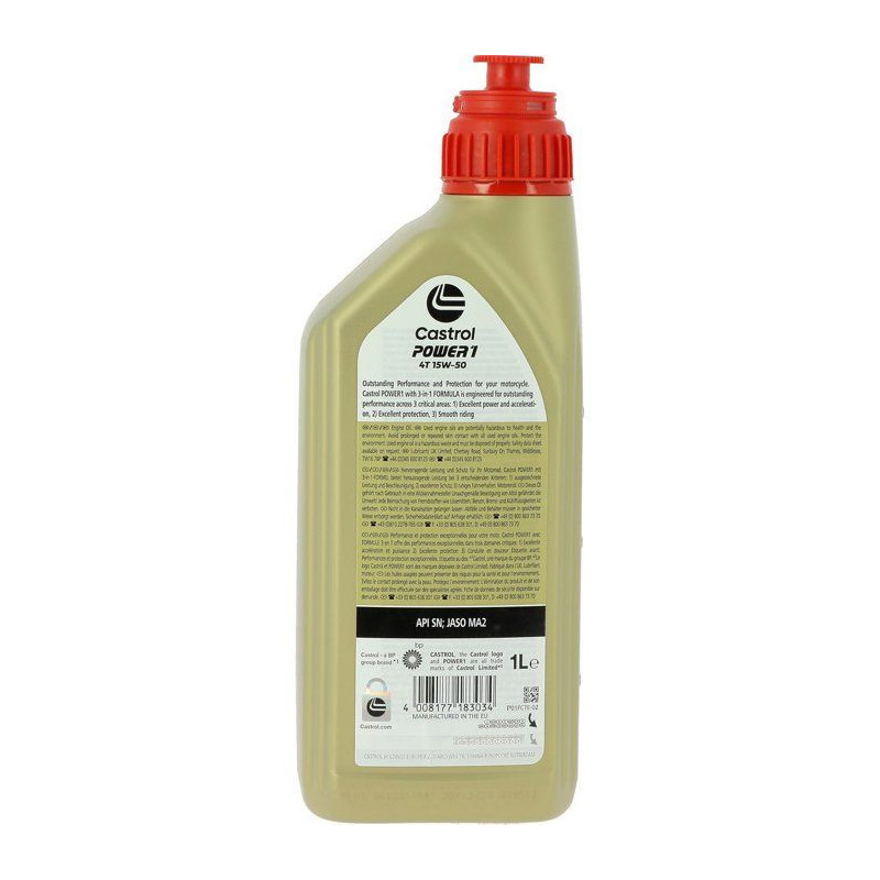 Engine oil - CASTROL - Power1 4T 15W-50 - 1L