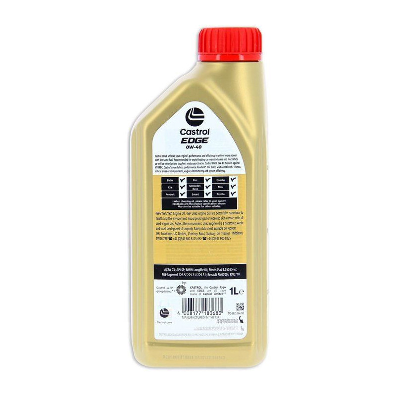 Engine oil - CASTROL - EDGE 0W-40 - 1L