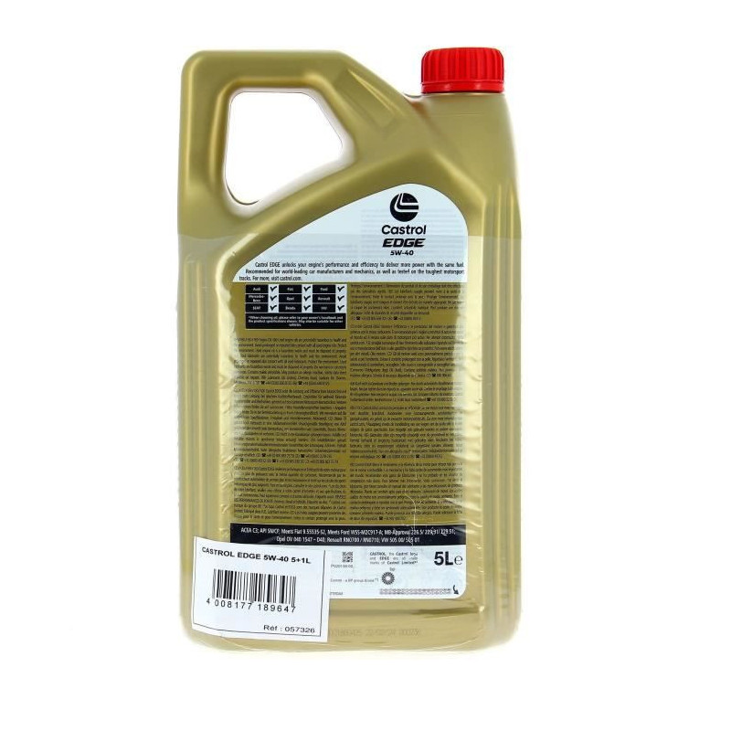 Engine Oil - CASTROL EDGE - 5W-40 - 5L+1L - 057326