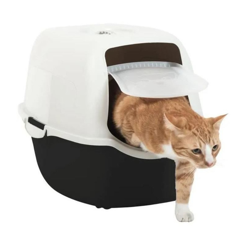 Pet design sacha toilet house - 56 x 40 x 39 cm - black and white - fo
