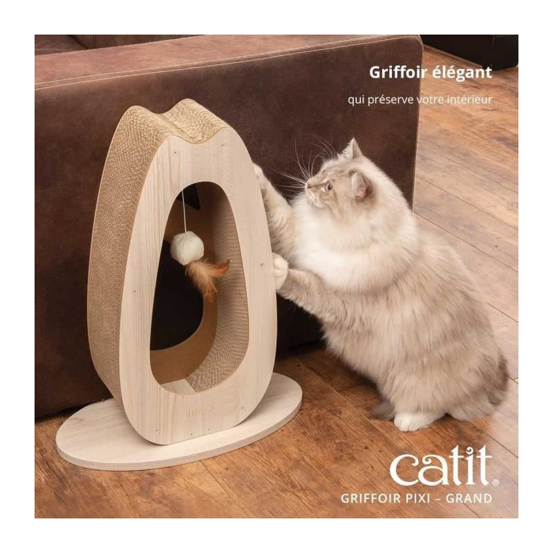 Cat scratching post - CATIT - Pixi Large - With fabric ball and feathe