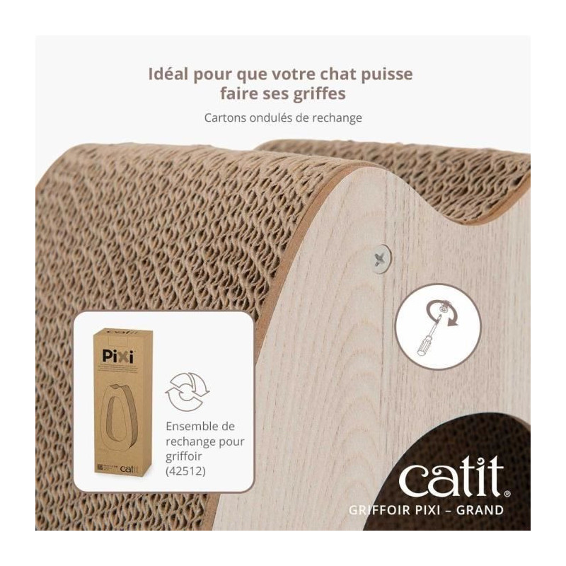 Cat scratching post - CATIT - Pixi Large - With fabric ball and feathe