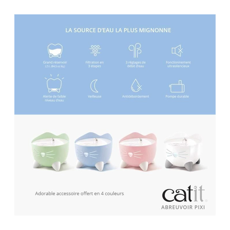 CAT IT Automatic Cat Water Fountain - 2.5 L - Blue