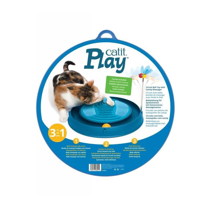 CAT IT 3-in-1 circuit with ball, massage band and catnip - Ø 36 cm -