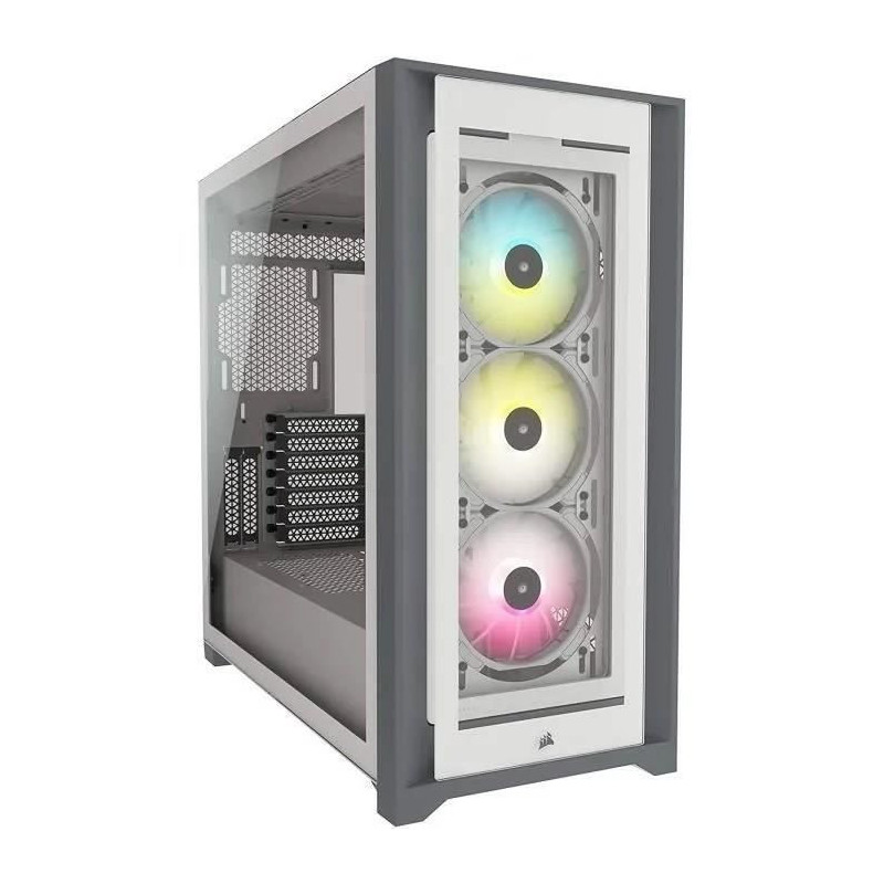 CORSAIR iCUE 5000X RGB PC Case - ATX Mid Tower Tempered Glass - White