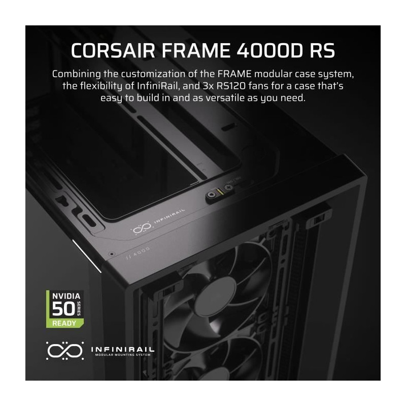PC Case - CORSAIR - FRAME 4000D RS - Mid-Tower - Black - CC-9011312-WW