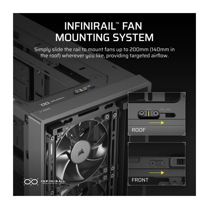 PC Case - CORSAIR - FRAME 4000D RS - Mid-Tower - Black - CC-9011312-WW