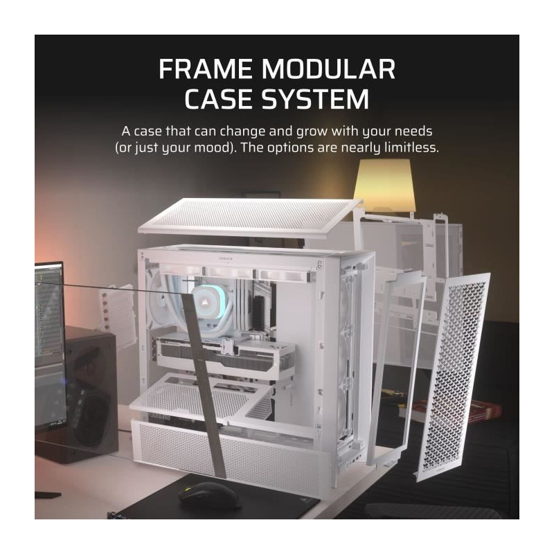 PC Case - CORSAIR - FRAME 4000D RS - Mid-Tower - White - CC-9011313-WW