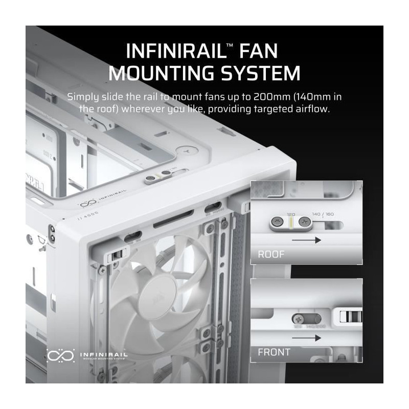 PC Case - CORSAIR - FRAME 4000D RS - Mid-Tower - White - CC-9011313-WW