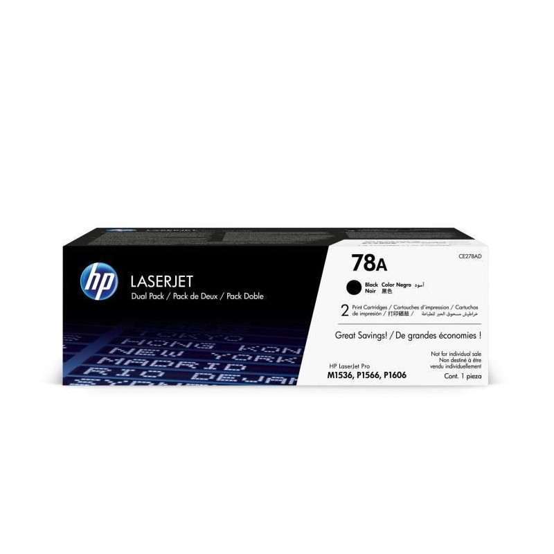 HP 78A Genuine Black LaserJet Toner (CE278A) for HP LaserJet M1536 / P
