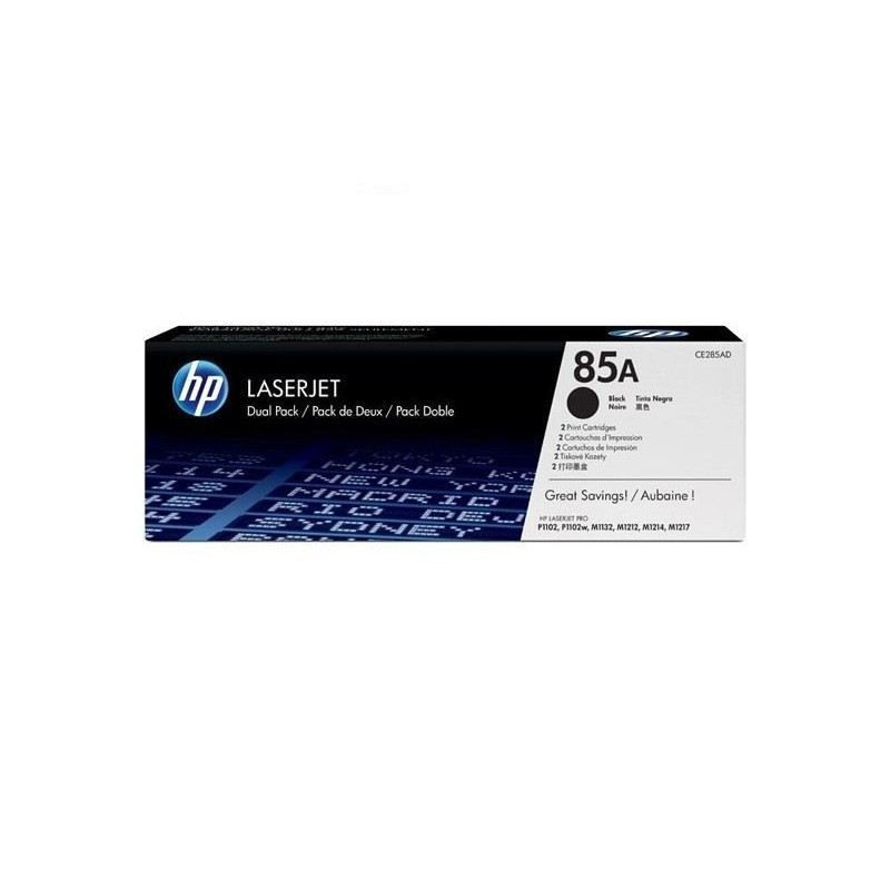 HP 85A Pack of 2 Genuine Black LaserJet Toners (CE285AD) for HP LaserJ