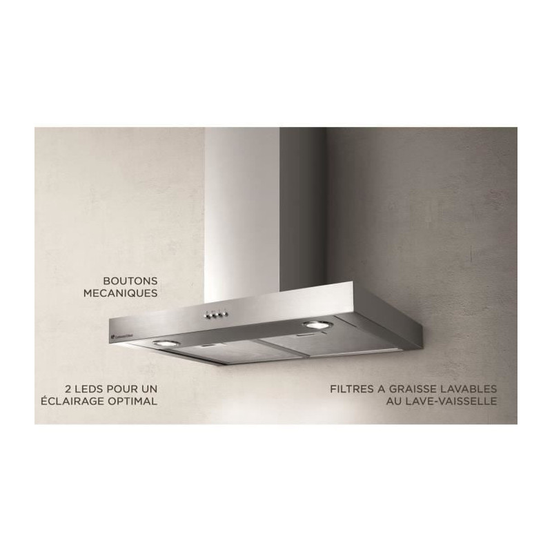 CONTINENTAL EDISON CEHD6058S stainless steel decorative hood - 60 cm