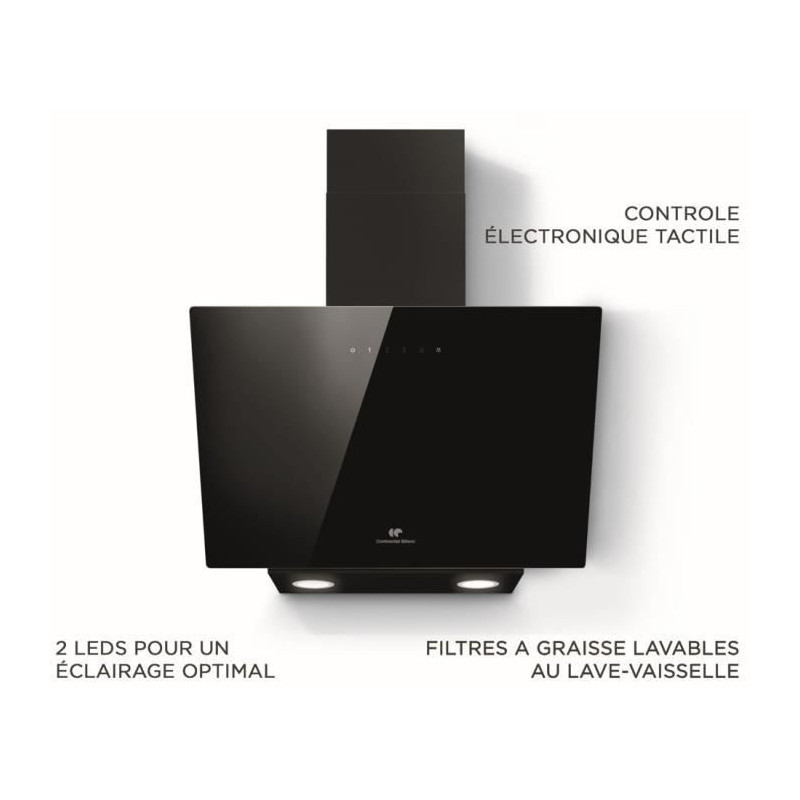 CONTINENTAL EDISON CEHD6065B black decorative hood - L60 cm