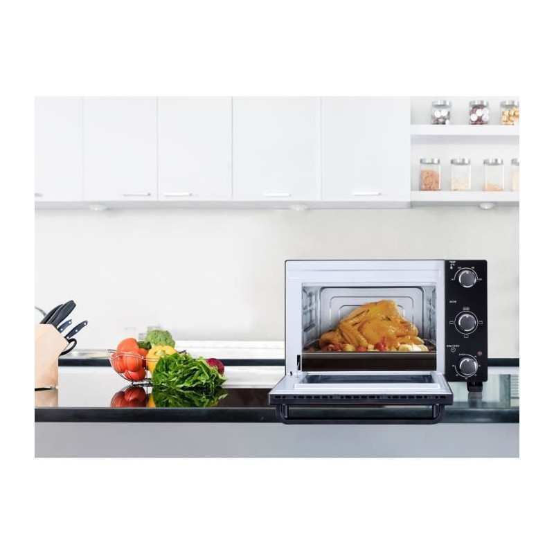 Continental Edison CEMF22B - Electric minifour 22L Black - 1300W - Rot