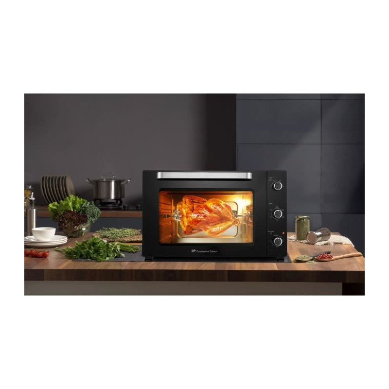 Electric mini oven - Fan-assisted - CONTINENTAL EDISON - CEMF80B - Bla