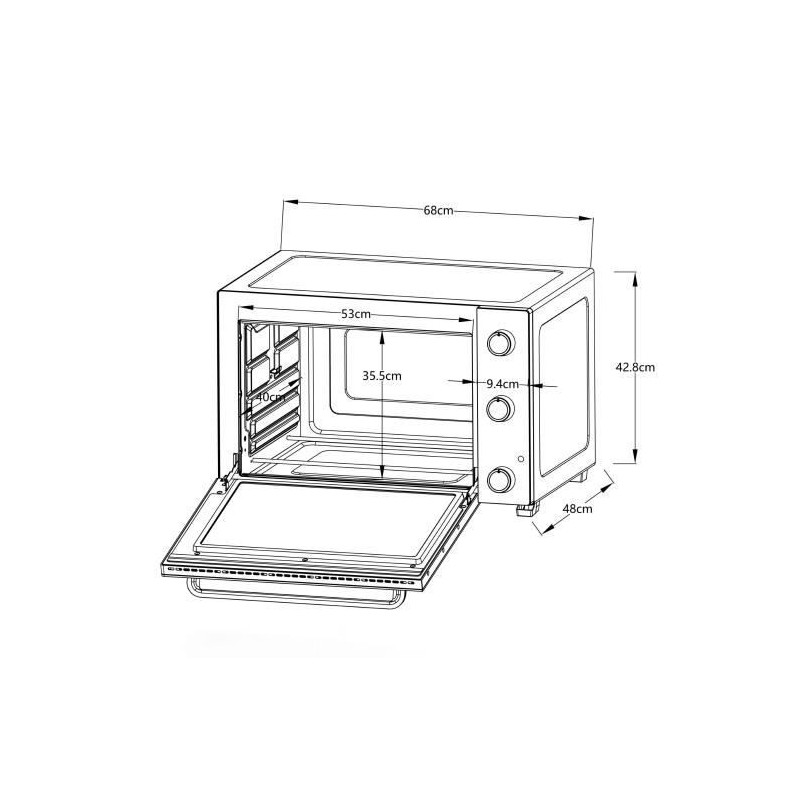 Electric mini oven - Fan-assisted - CONTINENTAL EDISON - CEMF80B - Bla