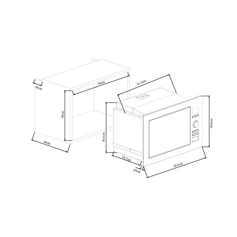 Continental built-in microwave EDISSE CEMO25GE2 SILVER L59.5 x H38.8 x