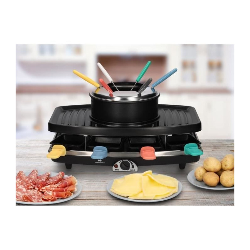 CONTINENTAL EDISON CERFG86B Raclette and fondue set for 8 people - Bla
