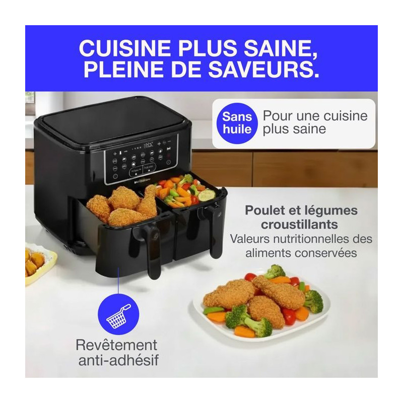 CONTINENTAL EDISON Oil-Free Air Fryer - RFRSH24002CB - 9 L - Double tr