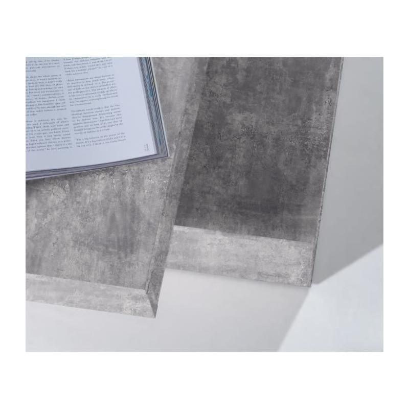Pivoting square coffee table - Particle panel - Light gray concrete de