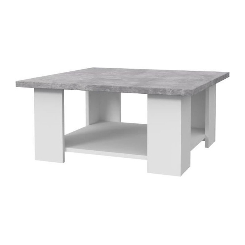 Pilvi coffee table - white and light concrete - contemporary - L 67 x