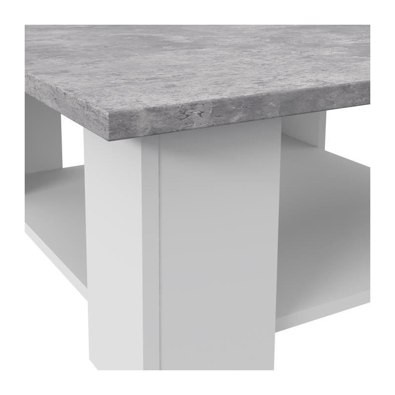 Pilvi coffee table - white and light concrete - contemporary - L 67 x