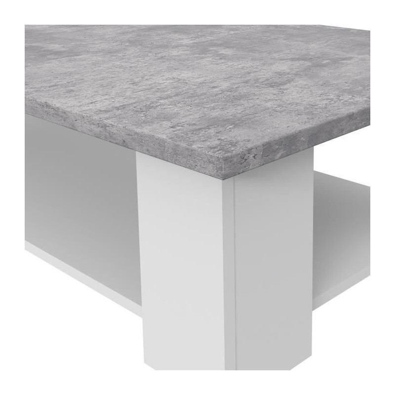 Pilvi coffee table - white and light concrete - contemporary - L 67 x