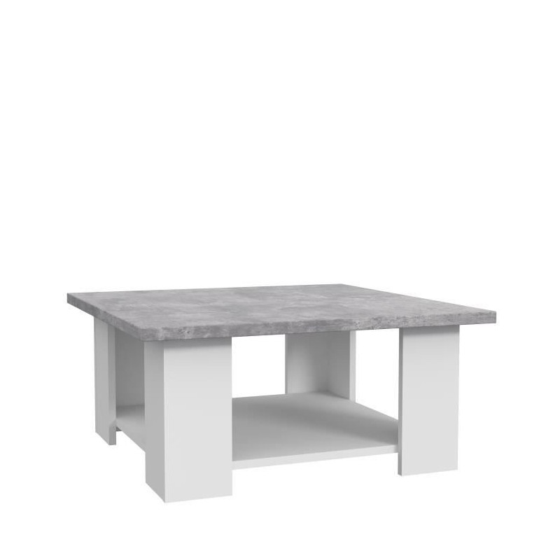 Pilvi coffee table - white and light concrete - contemporary - L 67 x