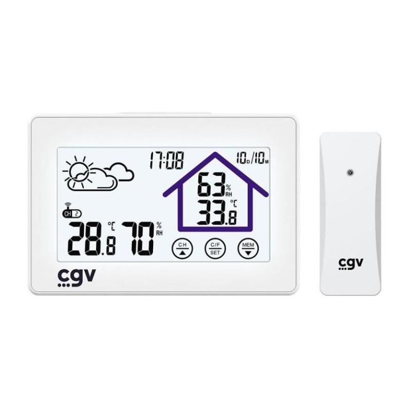 Wireless weather station - CGV - MY METEO-1BM - Touch control - Clock