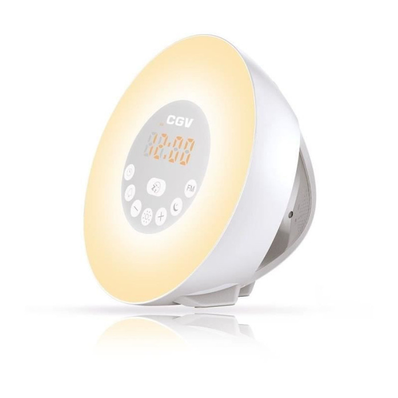 CGV CR ARUNA Clock radio with dawn simulator - 6 mood colors - White