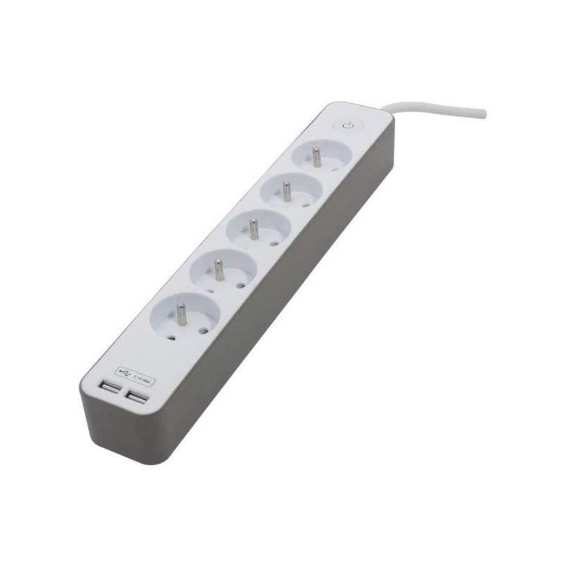 Chacon Multiprise Bloc 5 sockets 16 A with 2 USB ports and cable 1.5 m