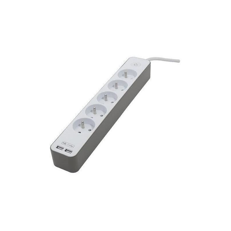Chacon Multiprise Bloc 5 sockets 16 A with 2 USB ports and cable 1.5 m