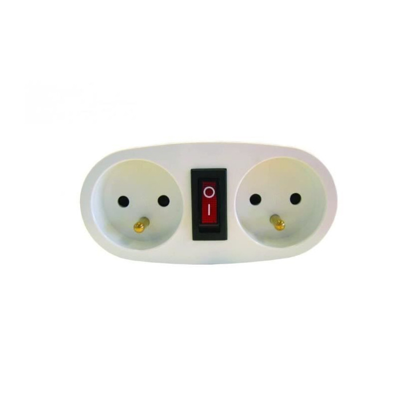 CHACON Biplite socket 2x16A with white switch
