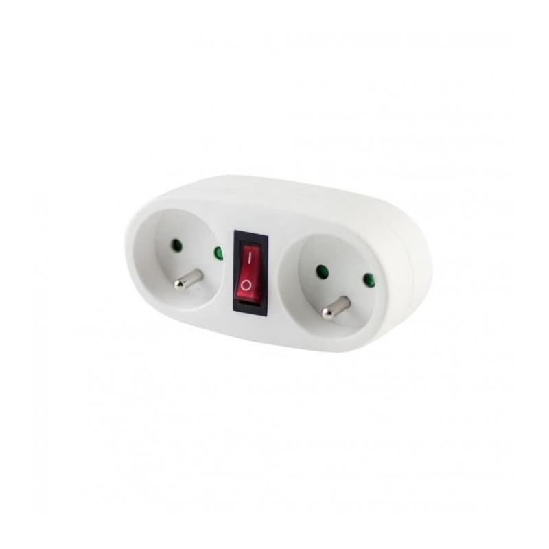 CHACON Biplite socket 2x16A with white switch