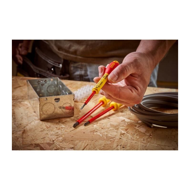 Set of 6 Insulated Screwdrivers 1000V - STANLEY FATMAX - 0-65-443 - El