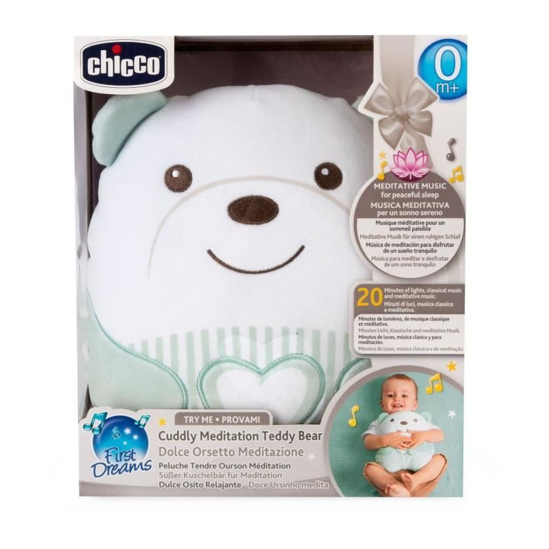 Soft Teddy Bear Plush - CHICCO - Green - From birth
