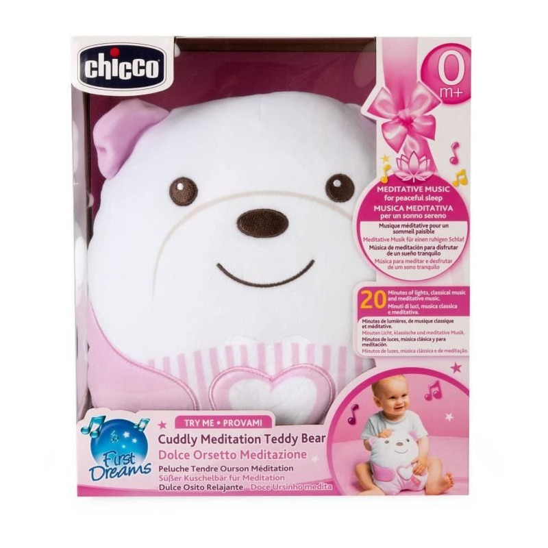 Soft Teddy Bear Plush - CHICCO - Pink - From birth