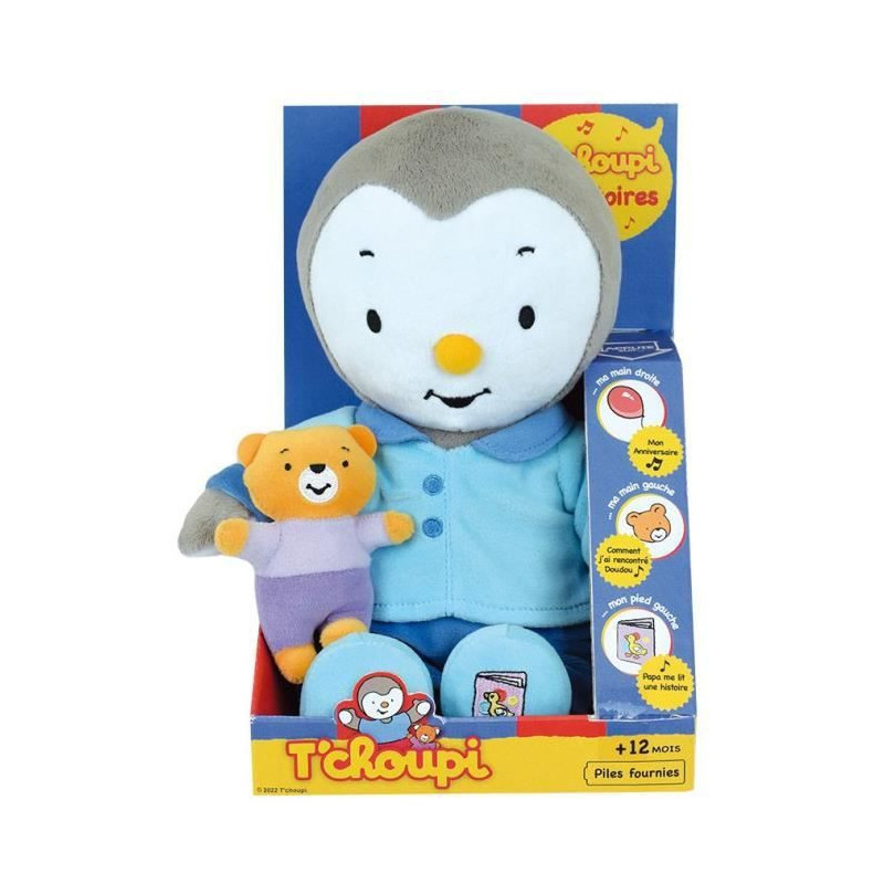 T'CHOUPI Plush Tell me a story ± 30 cm