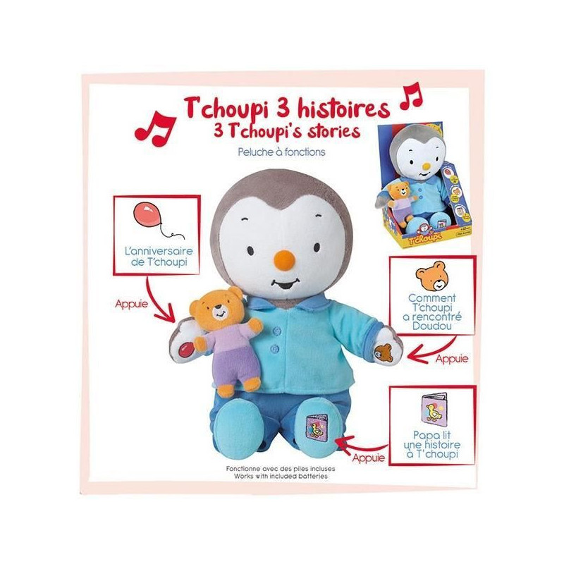 T'CHOUPI Plush Tell me a story ± 30 cm